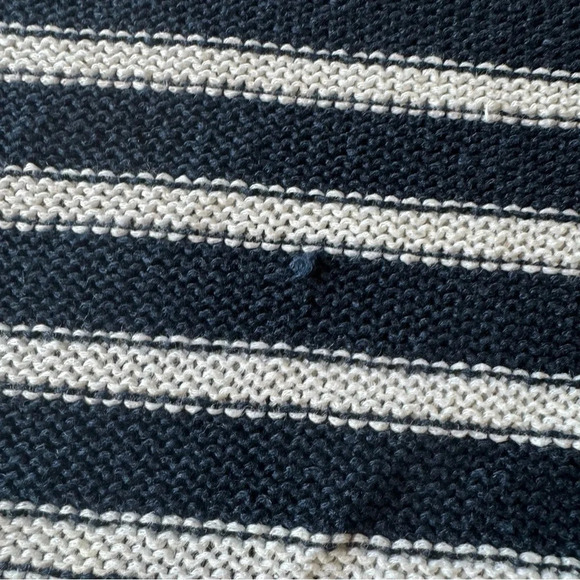 Vince Large Linen Pullover Sweater V Neck Striped Knit Long Sleeve - Picture 9 of 9